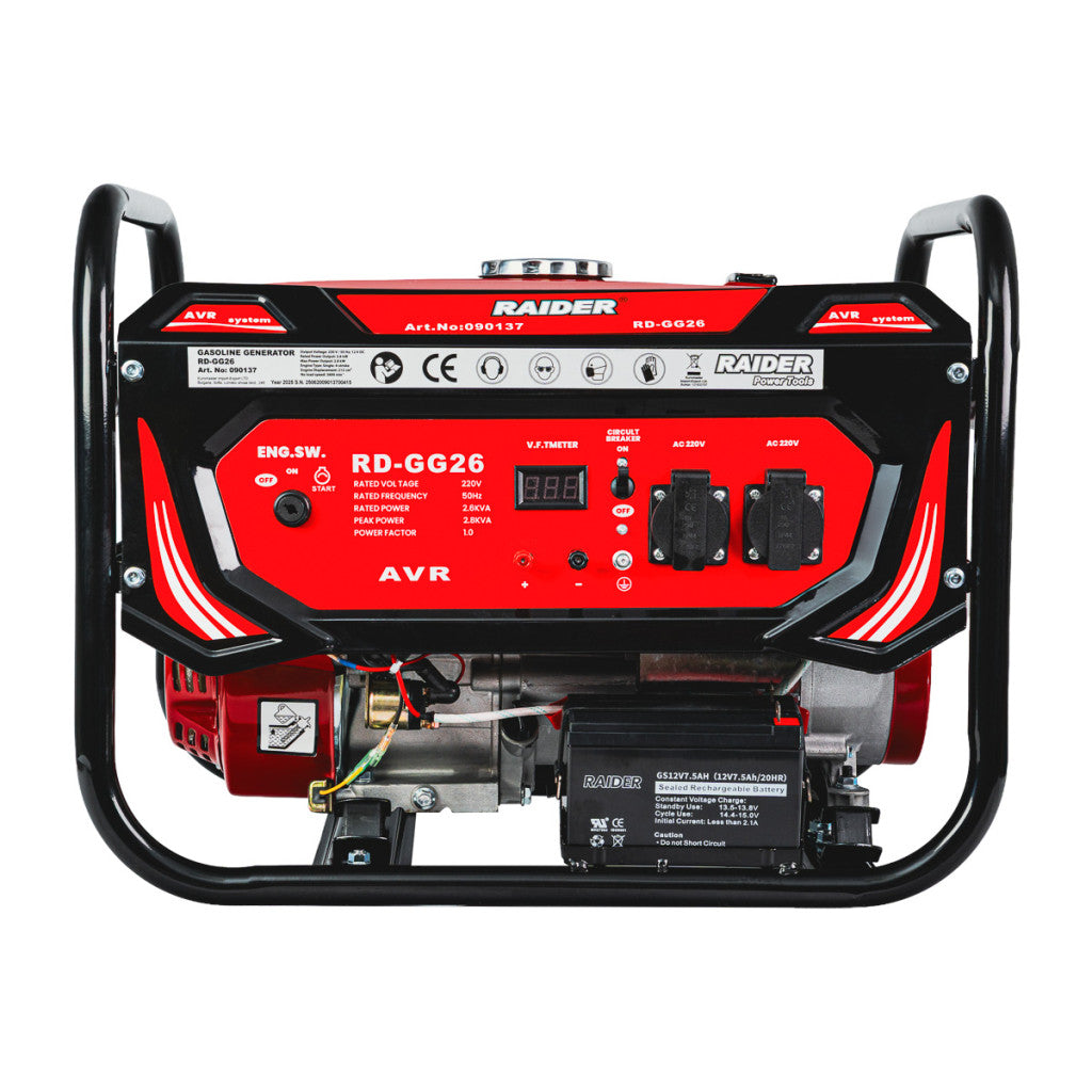 Генератор за ток бензинов 2.8kW ел. стартер RD-GG26 - снимка 3