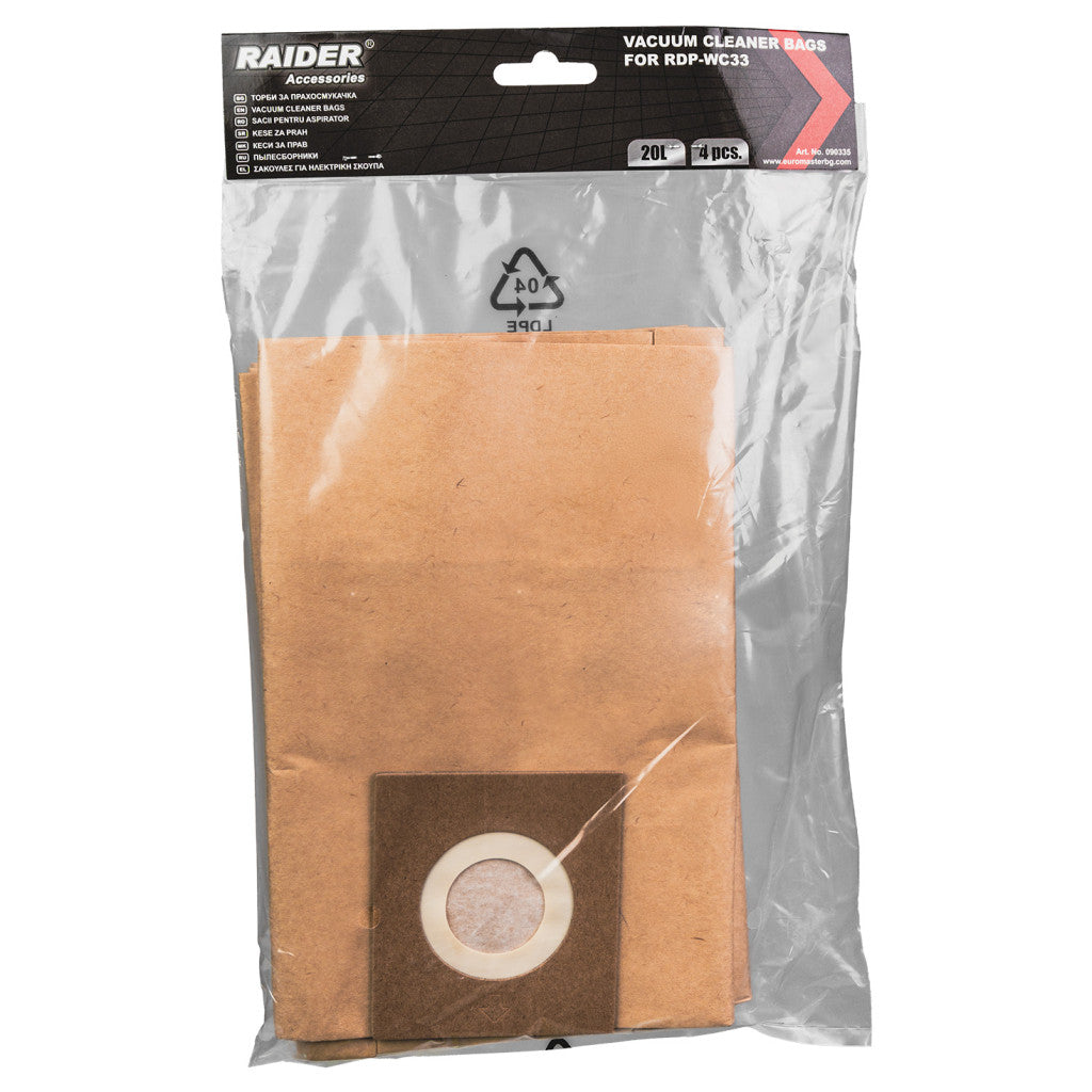 Торби за прахосмукачка 20L 4 бр. к-т за RAIDER PRO RDP-WC33 - снимка 3