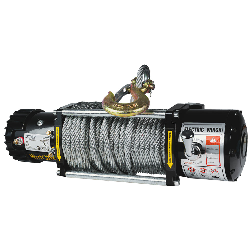 Автолебедка 12V 5443kg 12000lbs 4.5 kW Ø9.5mm 29m RAIDER RD-EW12 - снимка 3