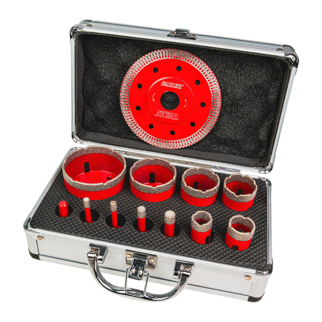 Боркорони Diamond Dry M14 Ø6-68mm+Диск+AL Case Set 12 бр. - снимка 3
