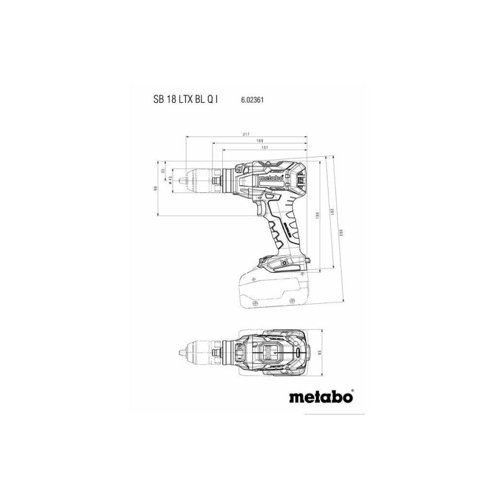 Бормашина ак. ударна 18V 130Nm METABO SB 18 LTX BL Q 2X5.2Ah - снимка 3