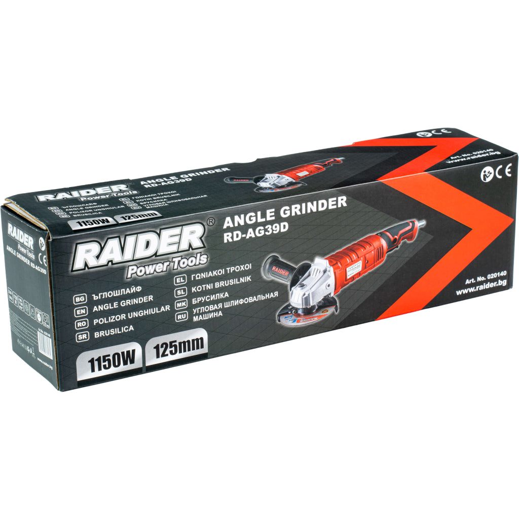 Ъглошлайф 125mm 1150W рег. обороти RAIDER RD-AG39 - снимка 4