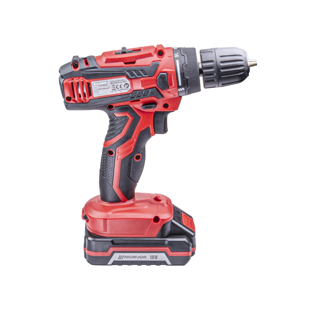 Бормашина акум. Li-ion 18V 2x1.5Ah 2-ск. 1h 28Nm RAIDER RD-CDL29 - снимка 4