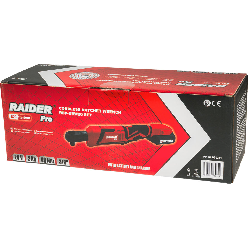 R20 Тресчотка 3/8" 40Nm LED 2Ah RAIDER PRO RDP-KRW20 - снимка 4
