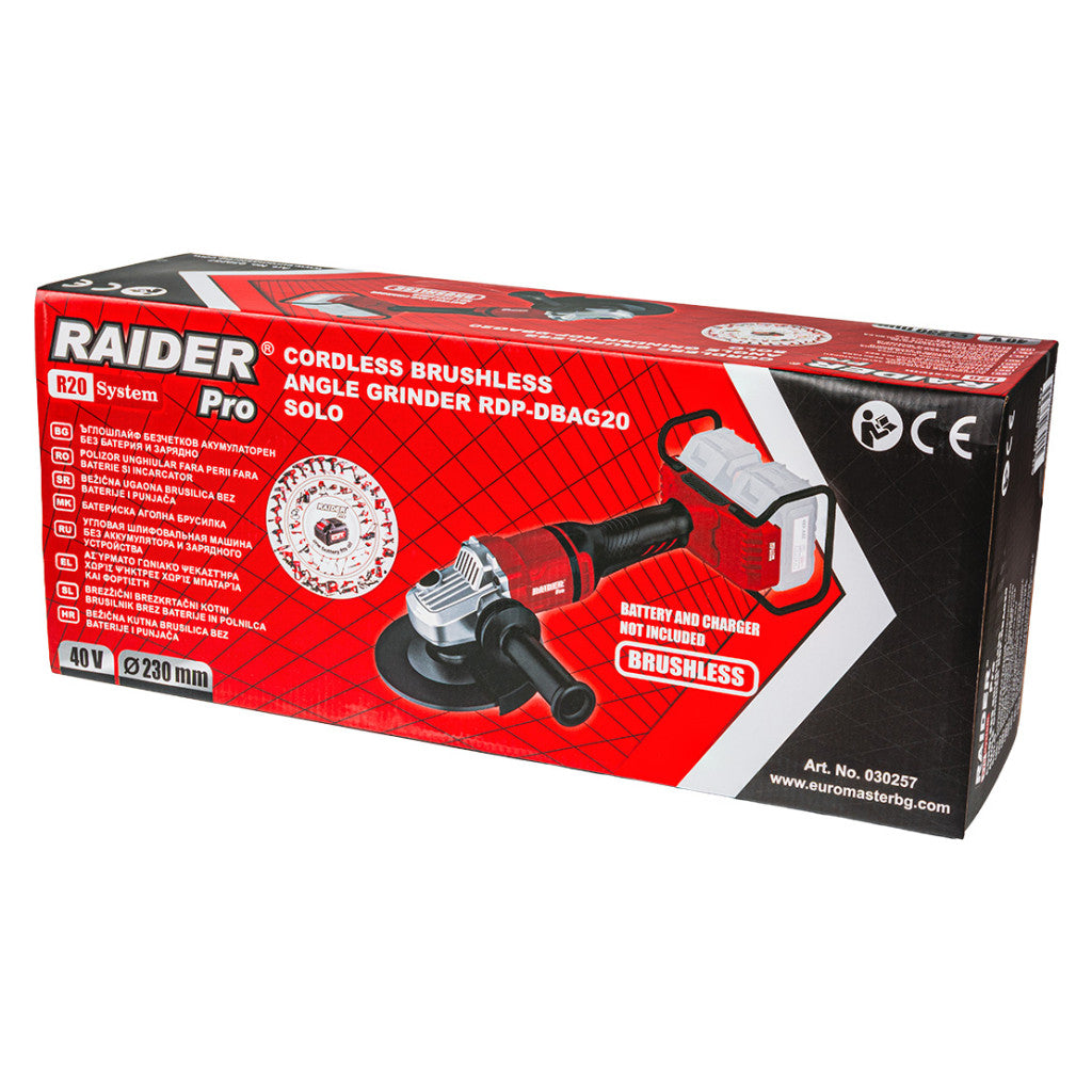 R20 Ъглошлайф безчетков Ø230mm 40V Solo RDP-DBAG20 - снимка 4