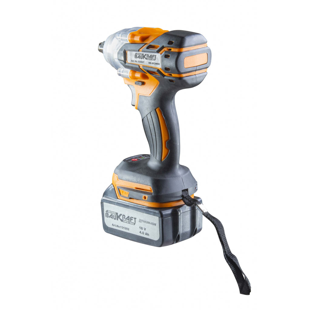 Гайковерт безч. 2-ск. 320Nm 1/2" 18V 4Ah куфар BAUKRAFT BK-BCIW08 - снимка 4