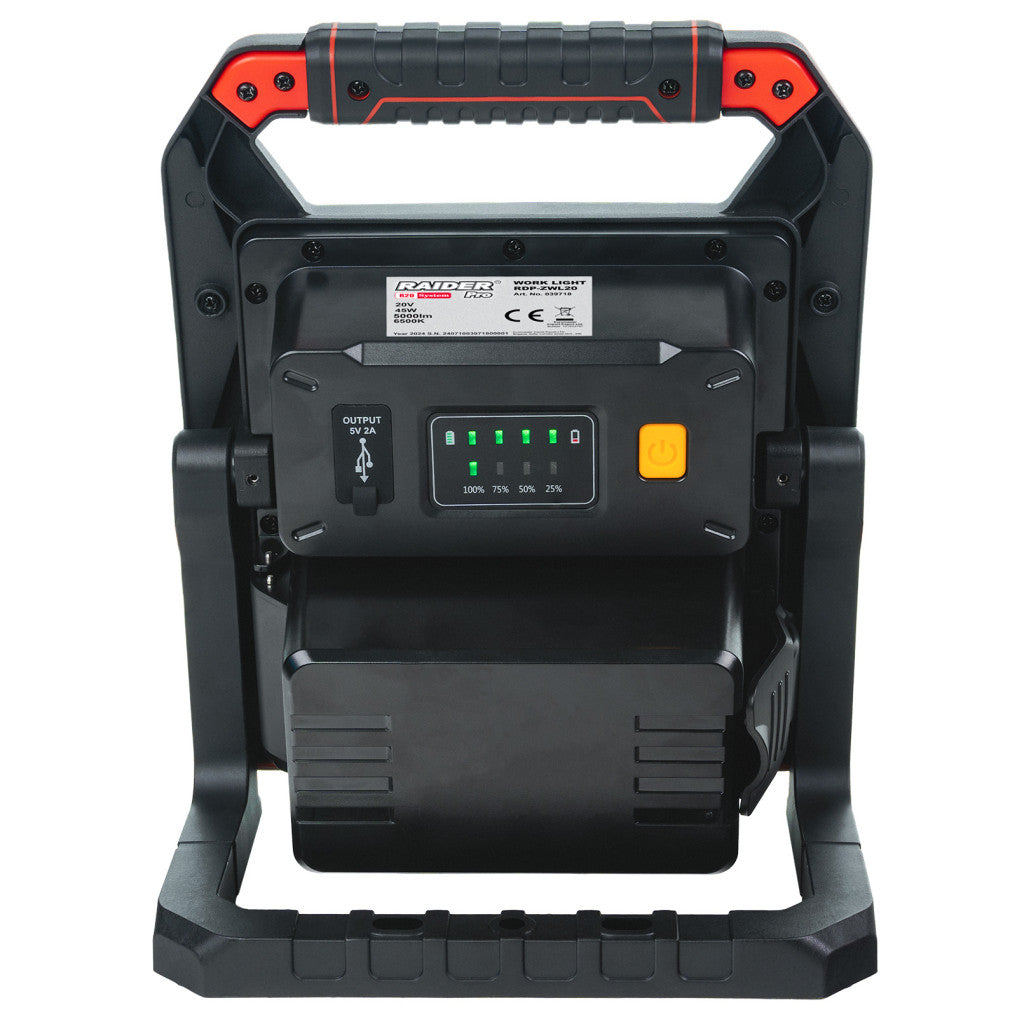 R20 Лампа работна 45W 5000lm Dimmer USB AL Solo RAIDER PRO RDP-ZWL20 - снимка 4