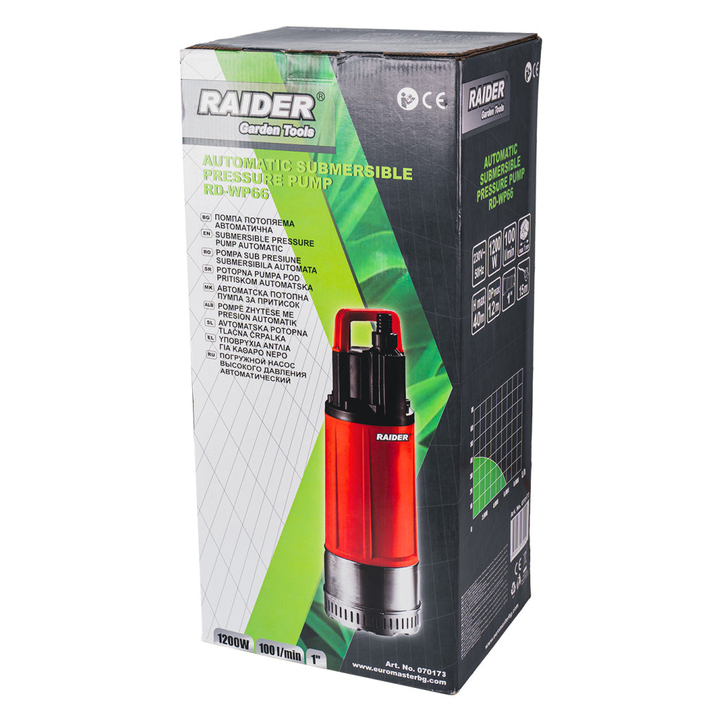 Помпа потопяема автоматична 1200W 1"100L/min 40mINOX RAIDER RD-WP66 - снимка 4