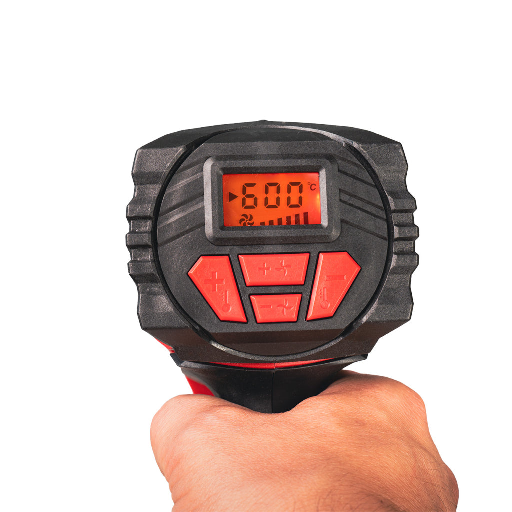 Пистолет за горещ въздух 2000W 2степ. LCD 5ак. куфар RAIDER RD-HG28 - снимка 4