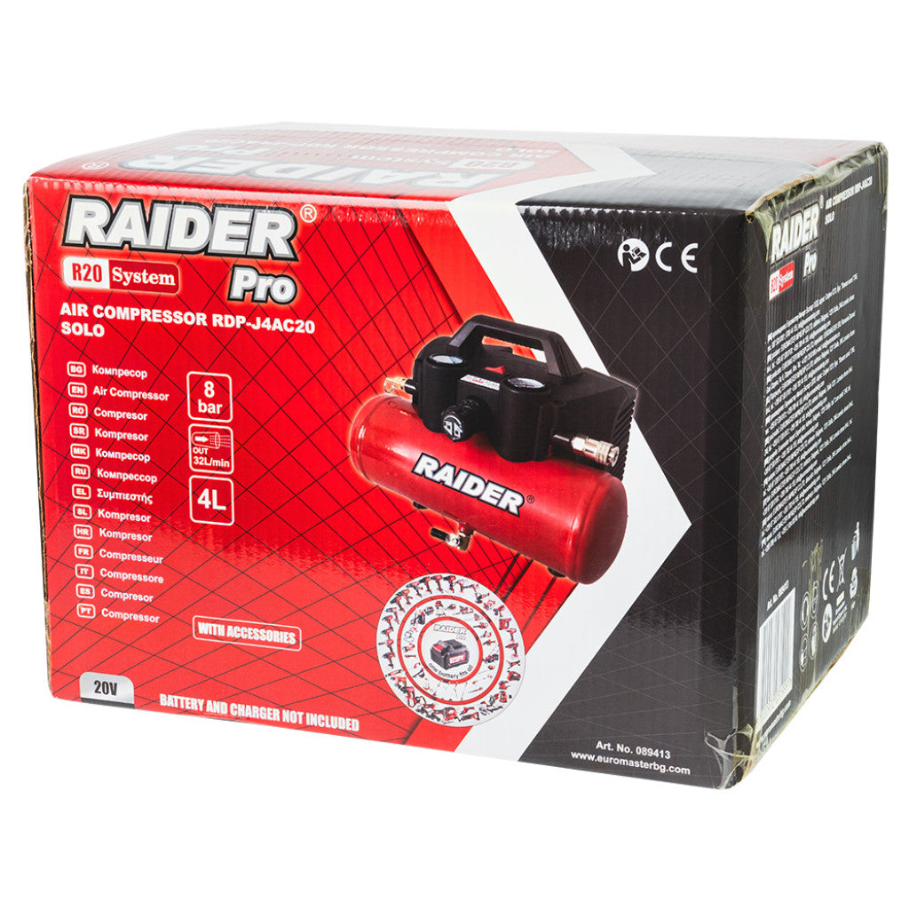 R20 Компресор 4L 32L/min 8bar аксесо. Solo RAIDER PRO RDP-J4AC20 - снимка 4