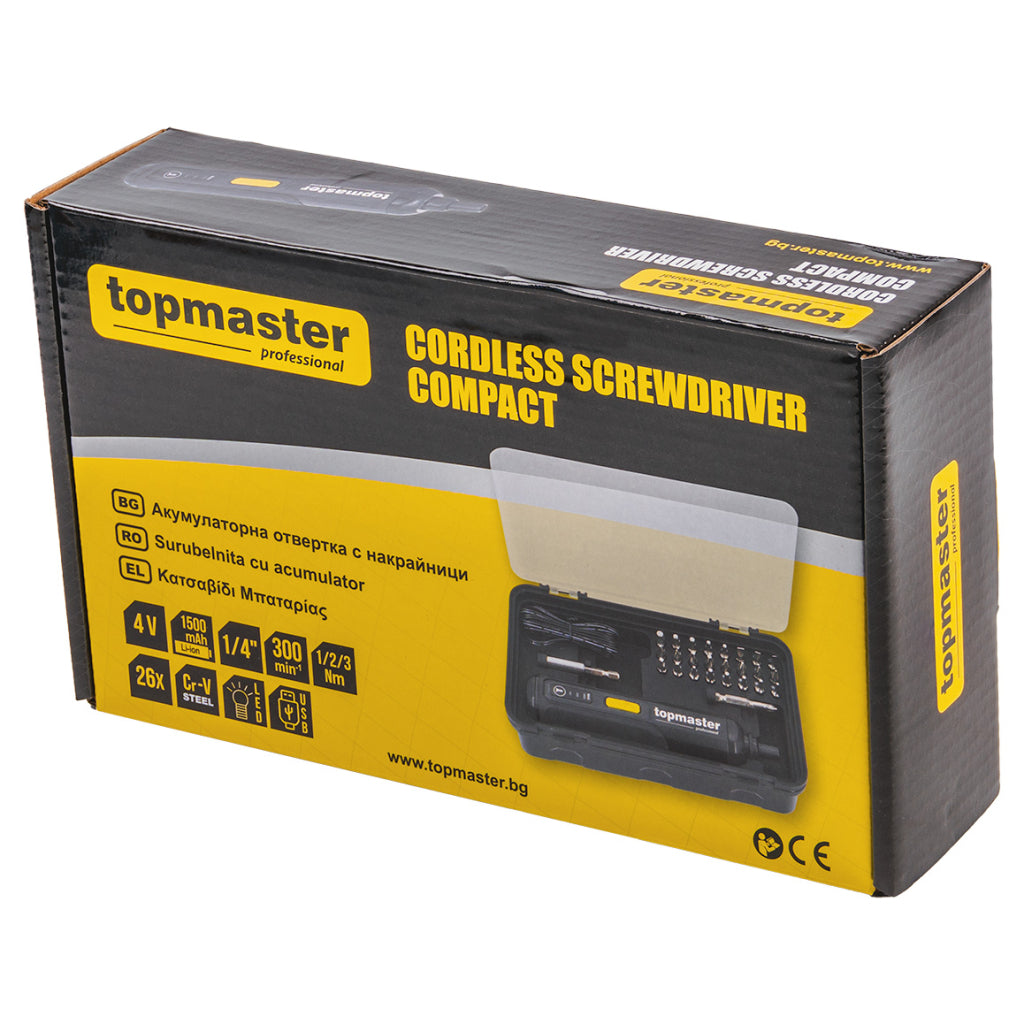 Акумулаторна отвертка с накрайници COMPACT Topmaster Professional - снимка 4
