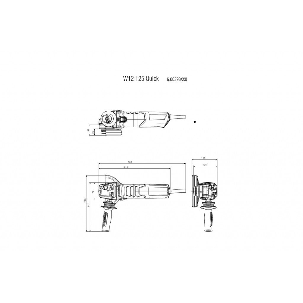 Ъглошлайф 125mm 1250W METABO W 12-125 QUICK (до 2020 г.) - снимка 4