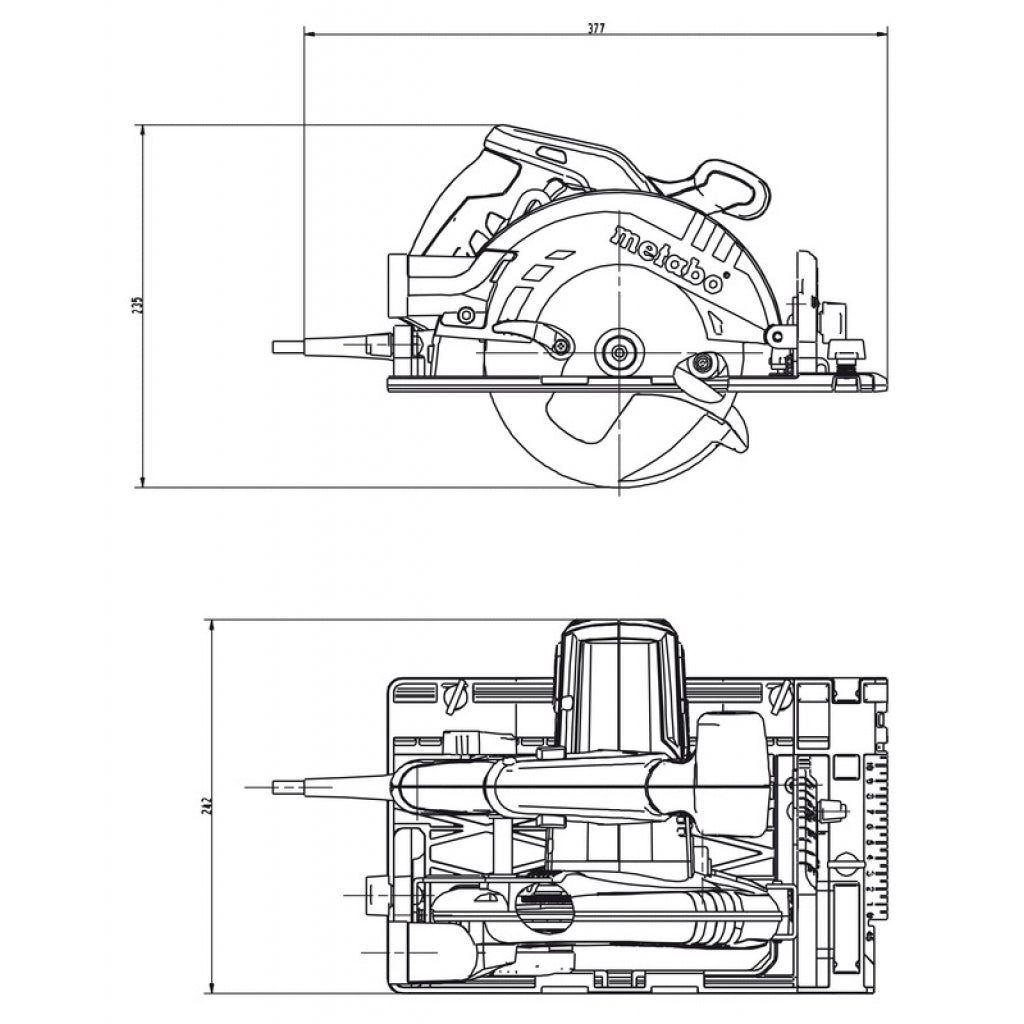 Циркуляр ръчен ø160 1200W METABO KS 55 FS - снимка 2