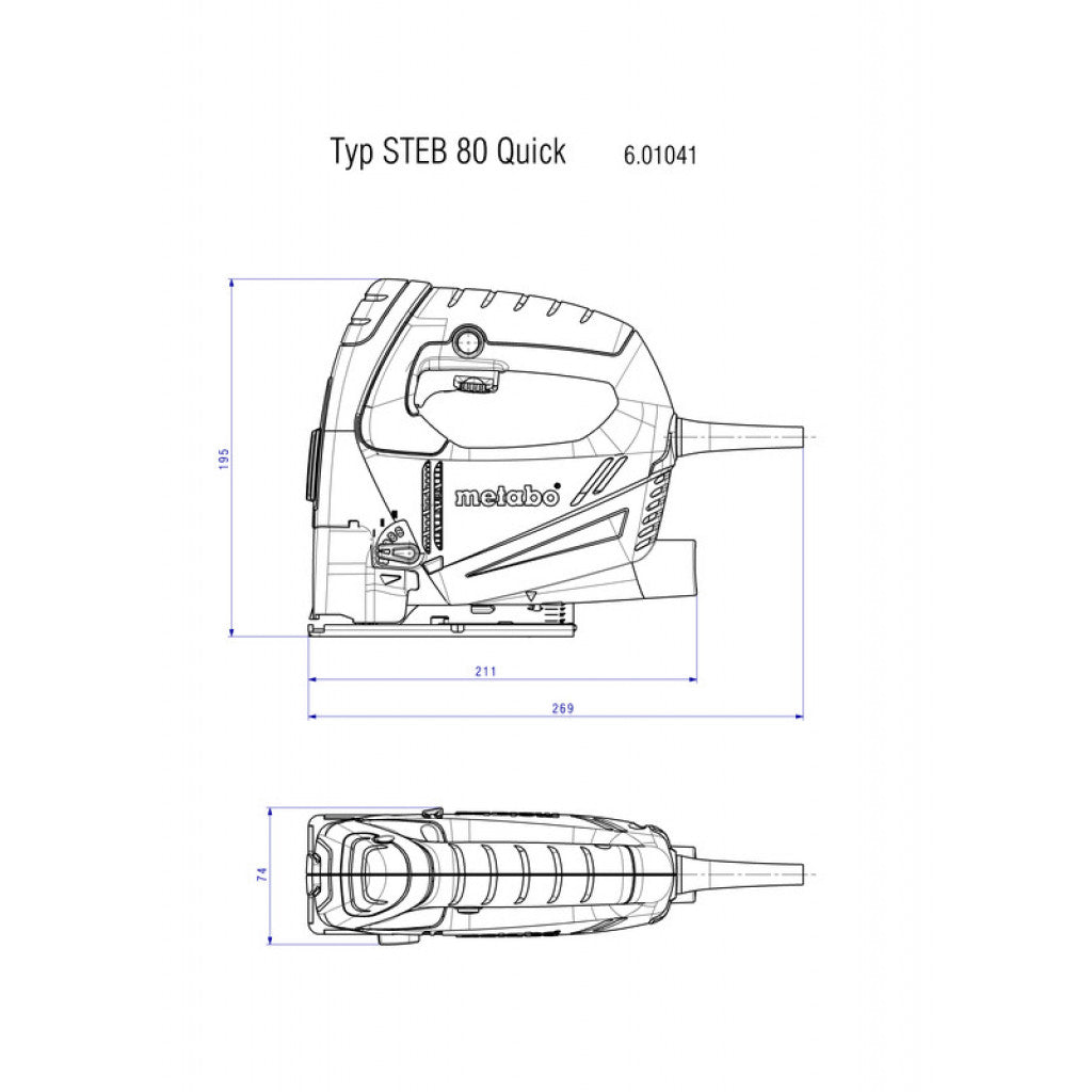 Прободен трион 590W 80mm METABO STEB 80 QUICK в куфар - снимка 4