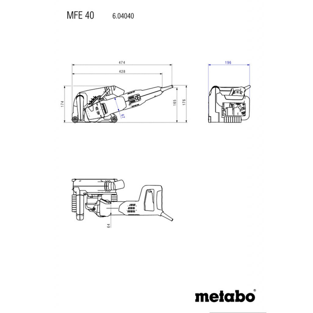 Фреза за канали 1900W 40mm METABO MFE 40 - снимка 4