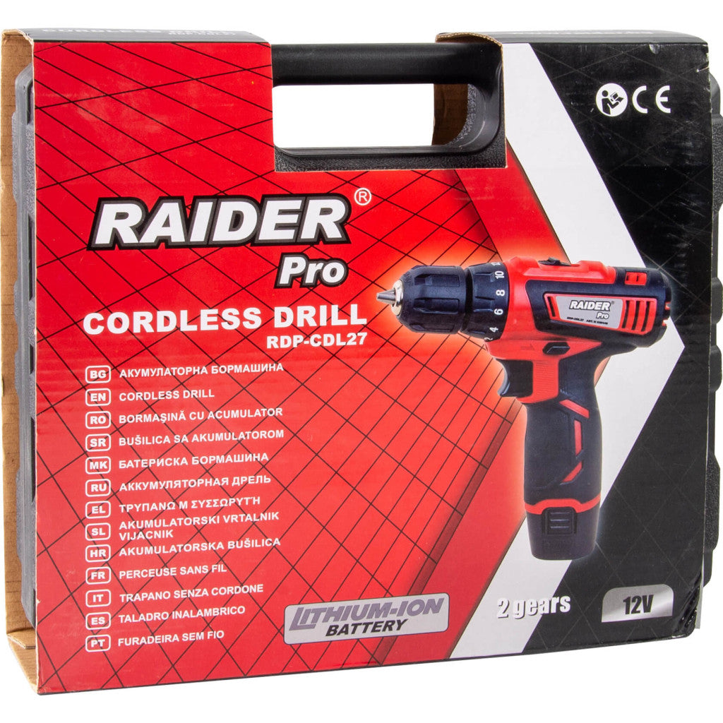 Бормашина акум. 12V 2-ск. 1.5Ah 28Nm RAIDER RD-CDL27 - снимка 5