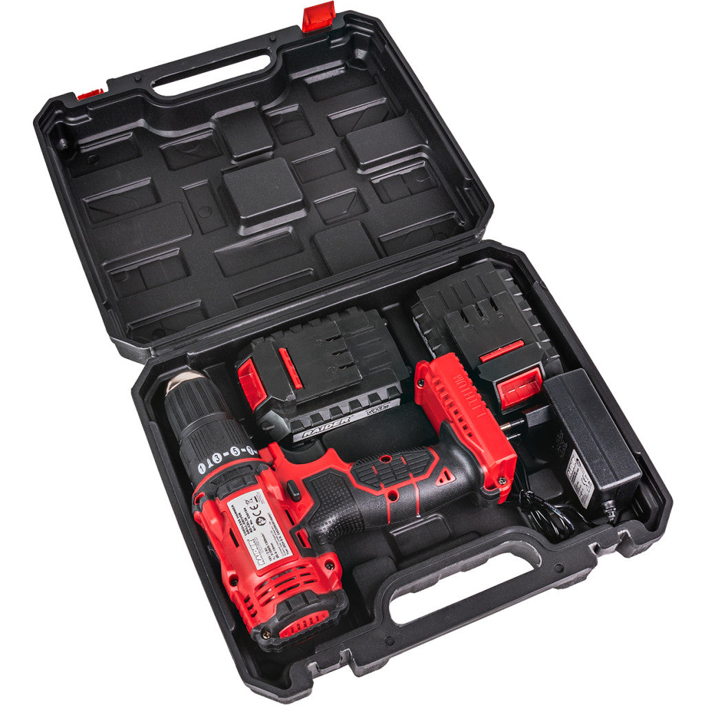Бормашина ударна 18V 2-ск. 2x2Ah 30Nm 10mm куфар RAIDER RD-CDL38 - снимка 5