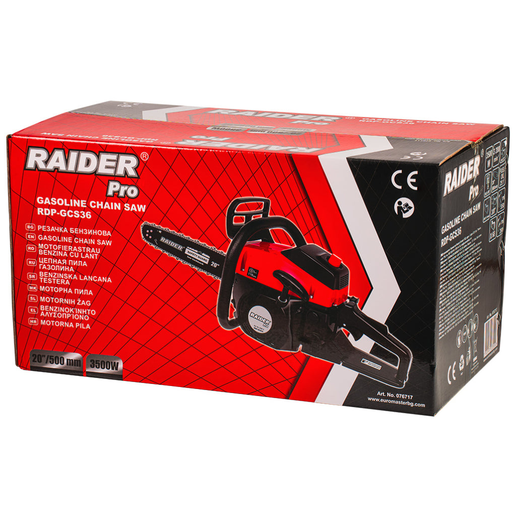 Резачка бензин. 50cm 3500W 3/8".058" (1.5mm) 68 RAIDER PRO RDP-GCS36 - снимка 5