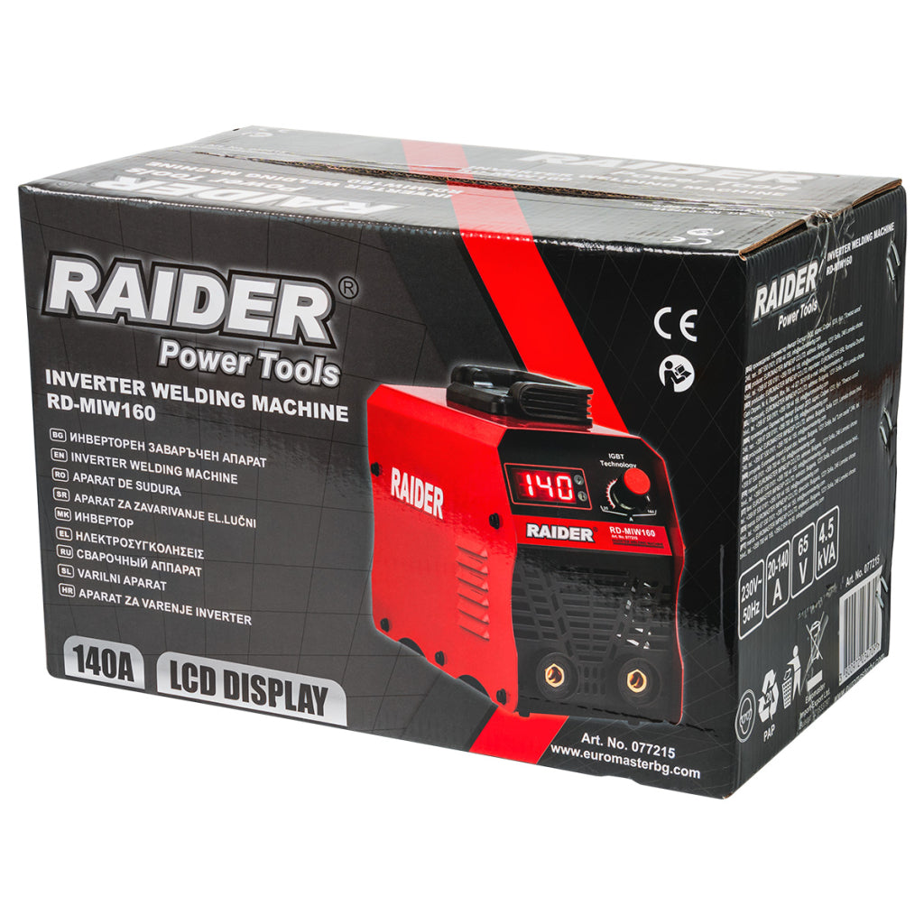 Инверторен електрожен 140A Display RAIDER RD-MIW160 - снимка 5