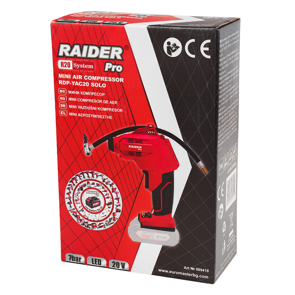 R20 Мини компресор 7bar LED дисплей Solo RAIDER PRO RDP-YAC20 - снимка 5