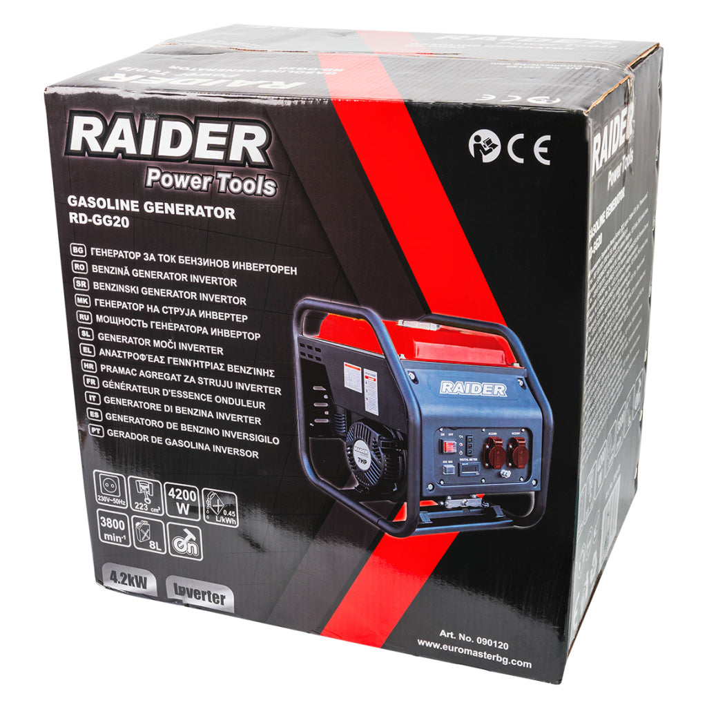 Генератор за ток бензинов 4.2kW инверторен RAIDER RD-GG20 - снимка 5