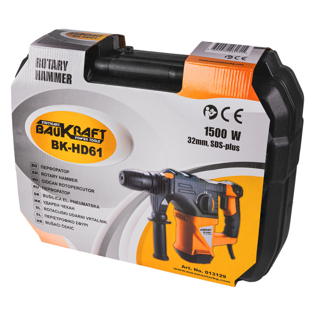 Перфоратор 1500W 4,8kg 32mm SDS-plus 5J BAUKRAFT BK-HD61 - снимка 6