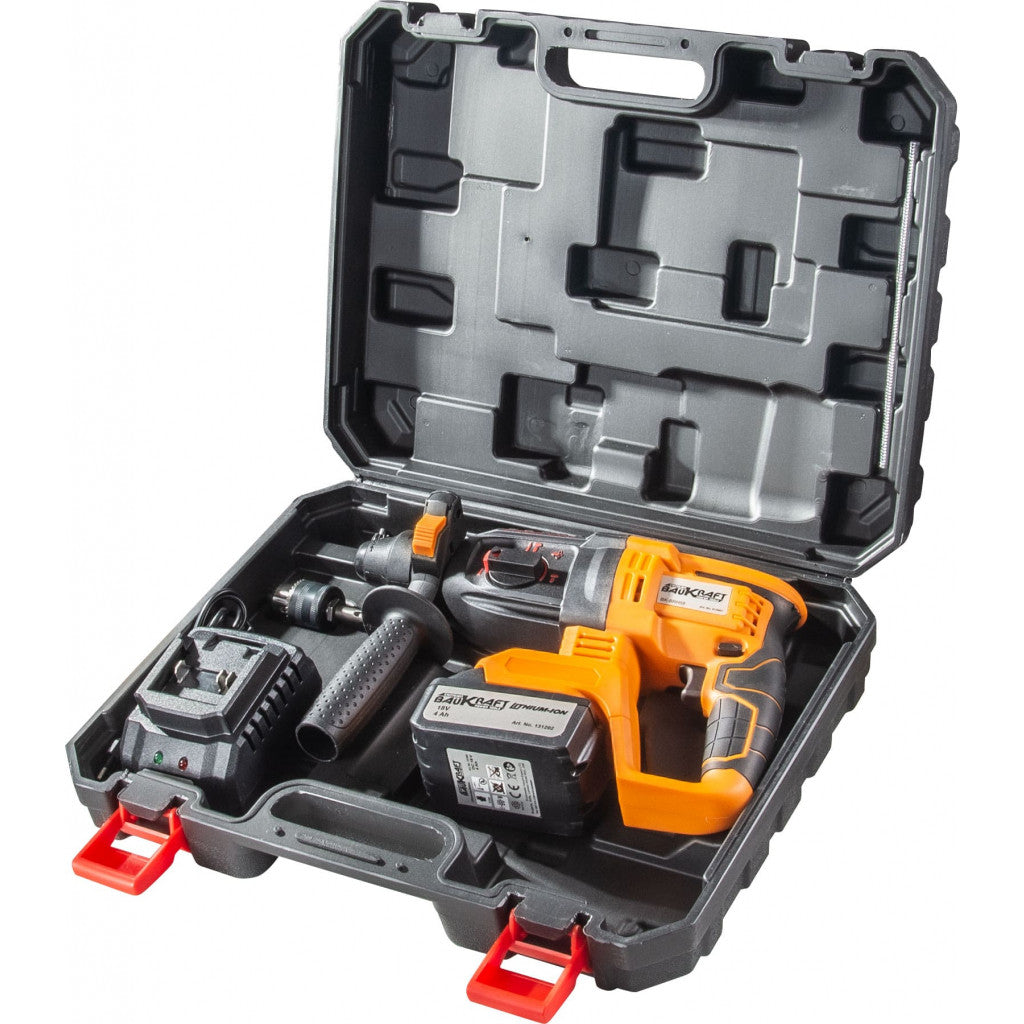 Перфоратор безч. SDS-plus 2.2J 4ф. 18V 4Ah куфар BAUKRAFT BK-BRH58 - снимка 6