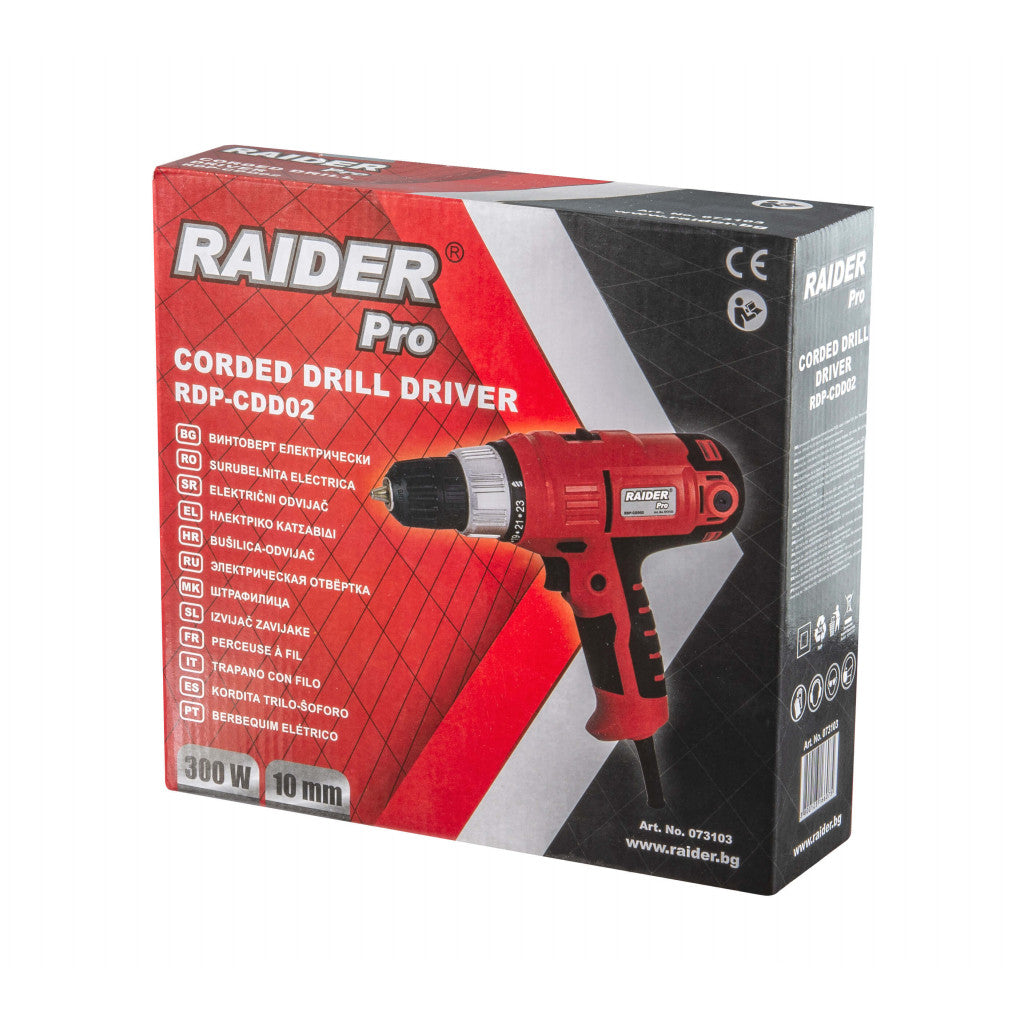 Винтоверт електрически 300W 2-ск. RAIDER PRO RDP-CDD02 - снимка 6