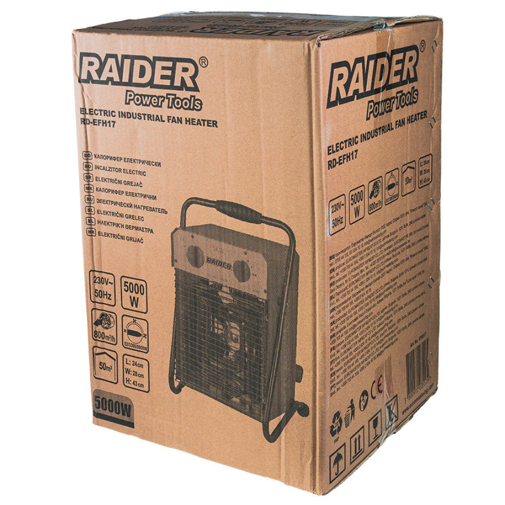 Калорифер електрически 5kW 230V на стойка RAIDER RD-EFH17 - снимка 6