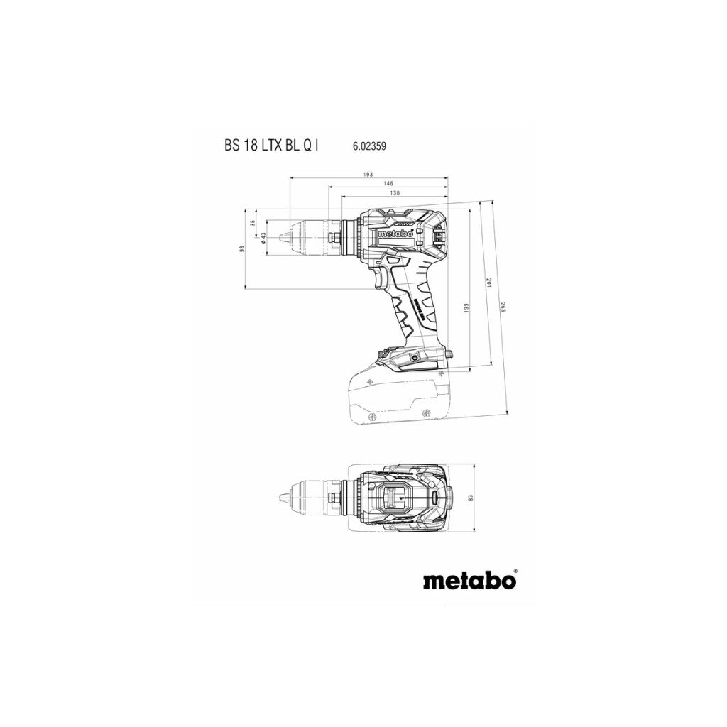 Винтоверт акум. 18V 130Nm METABO BS 18 LTX BL Q I SOLO - снимка 6