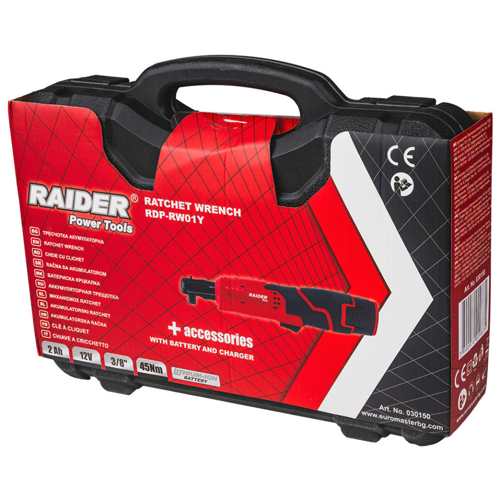 Тресчотка акум. Li-ion 12V 2Ah 1h 3/8" 40Nm RAIDER RD-RW01 - снимка 7