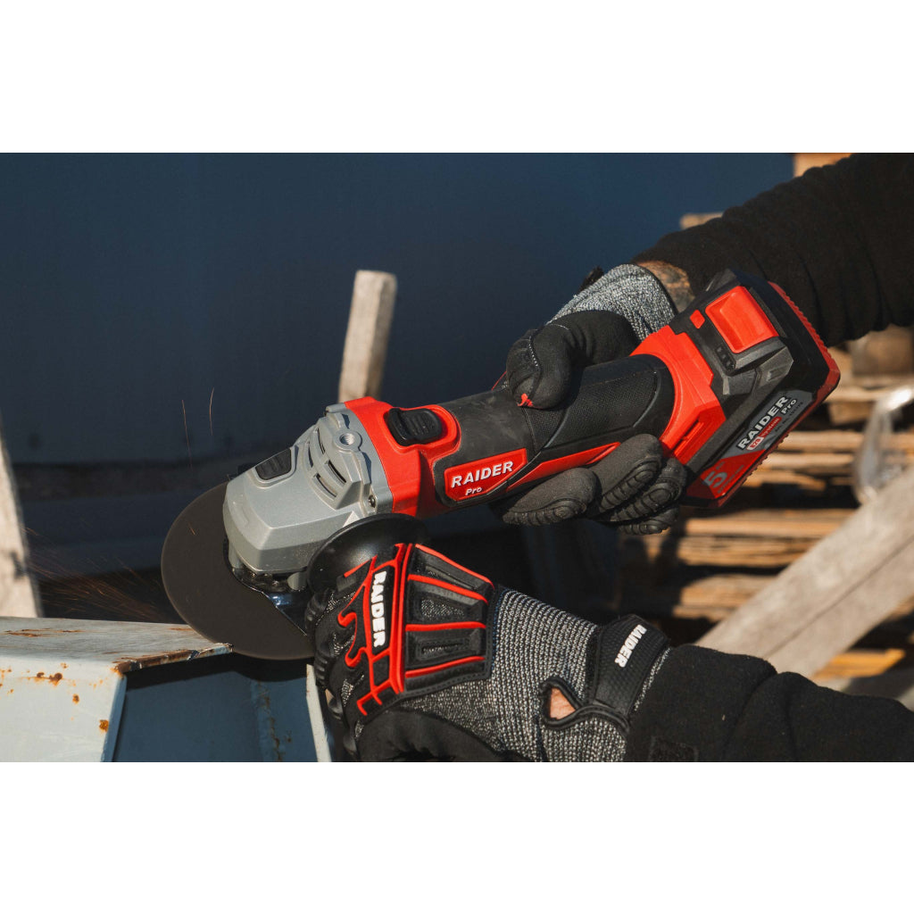R20 Ъглошлайф Ø125mm 4Ah RAIDER PRO RDP-SPAG20 Set - снимка 7