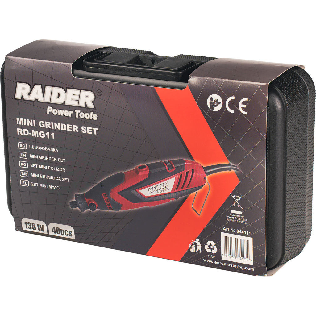 Шлифовалка 135W рег. об. жило 40 аксесоара куфар RAIDER RD-MG11 - снимка 7