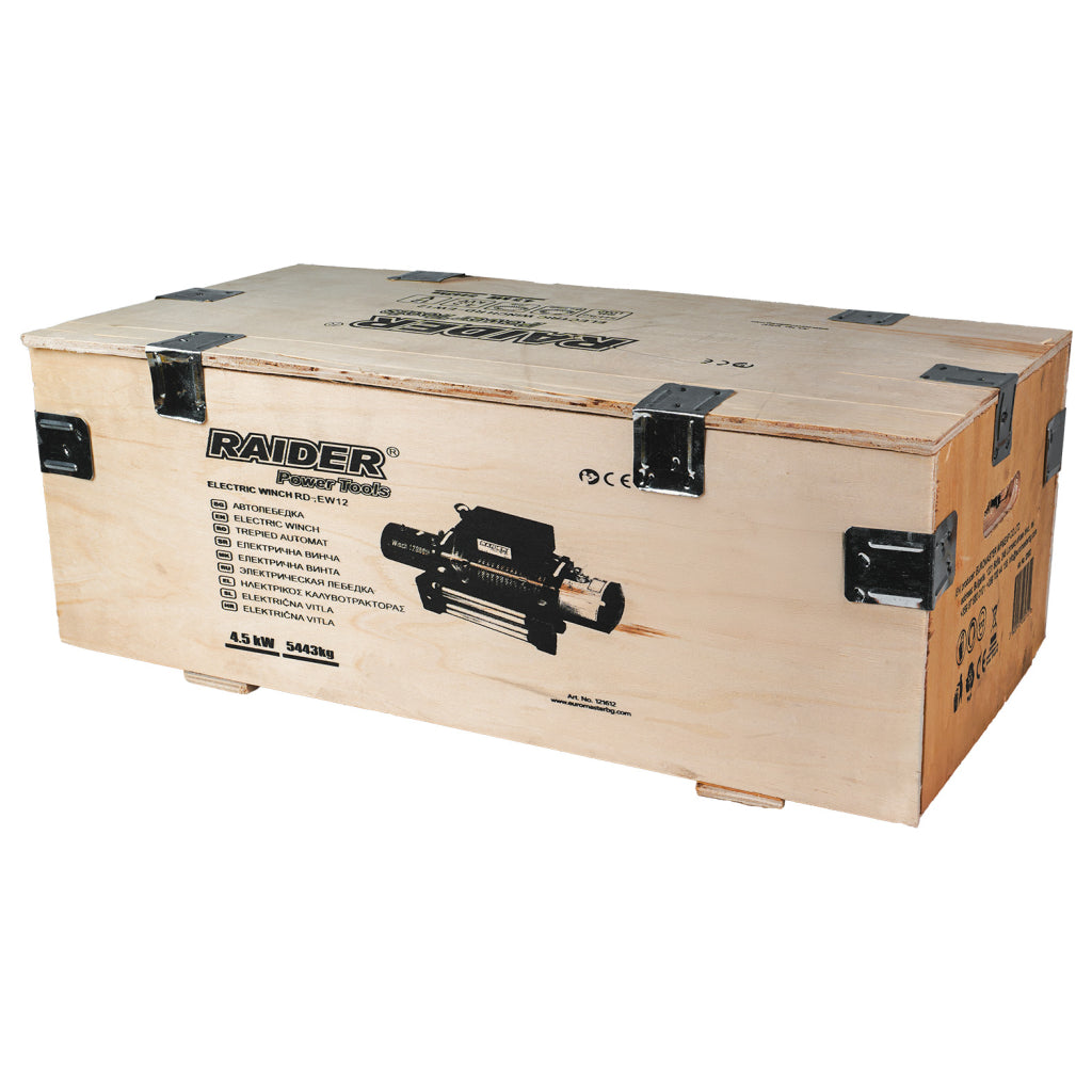 Автолебедка 12V 5443kg 12000lbs 4.5 kW Ø9.5mm 29m RAIDER RD-EW12 - снимка 7