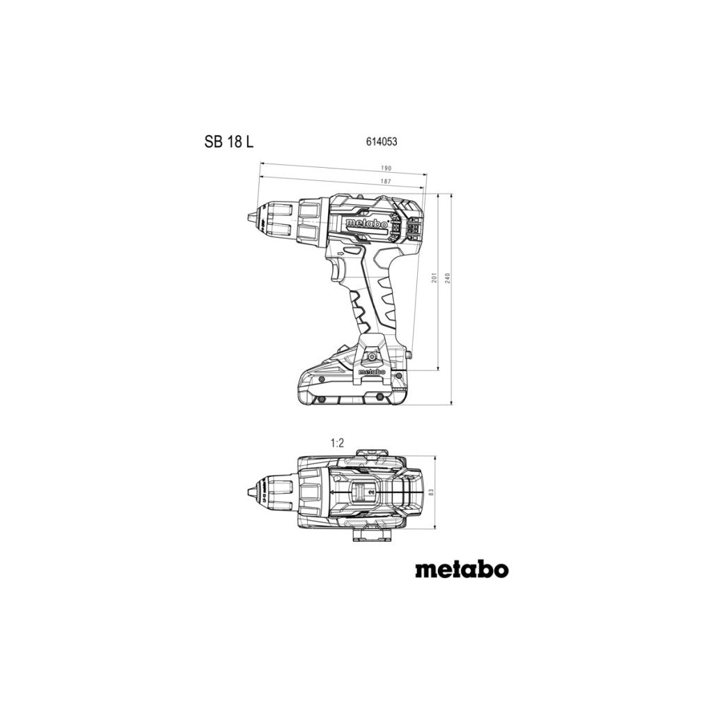Бормашина акум. ударна 18V 60Nm METABO SB 18 2X2.0Ah - снимка 7