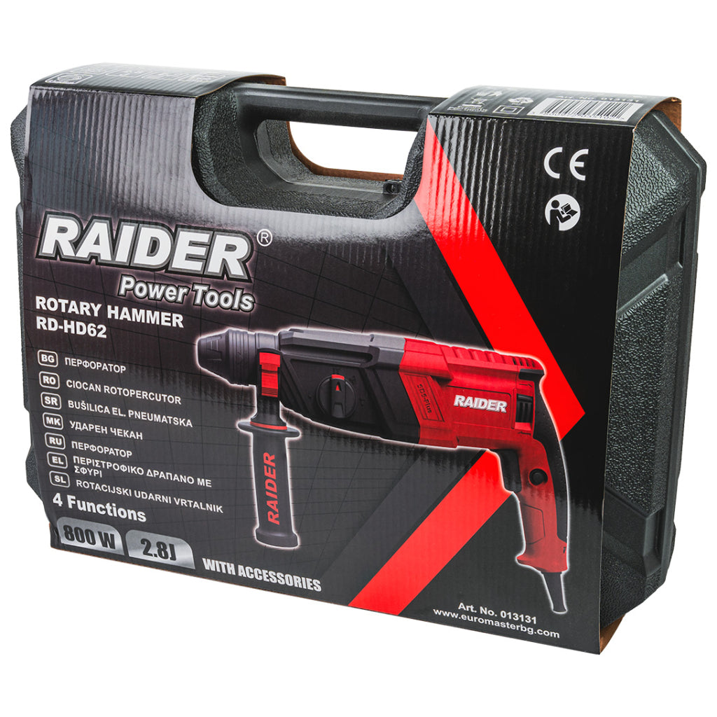 Перфоратор 800W 2.8kg 26mm 2.8J 4 функции куфар RD-HD62 - снимка 8