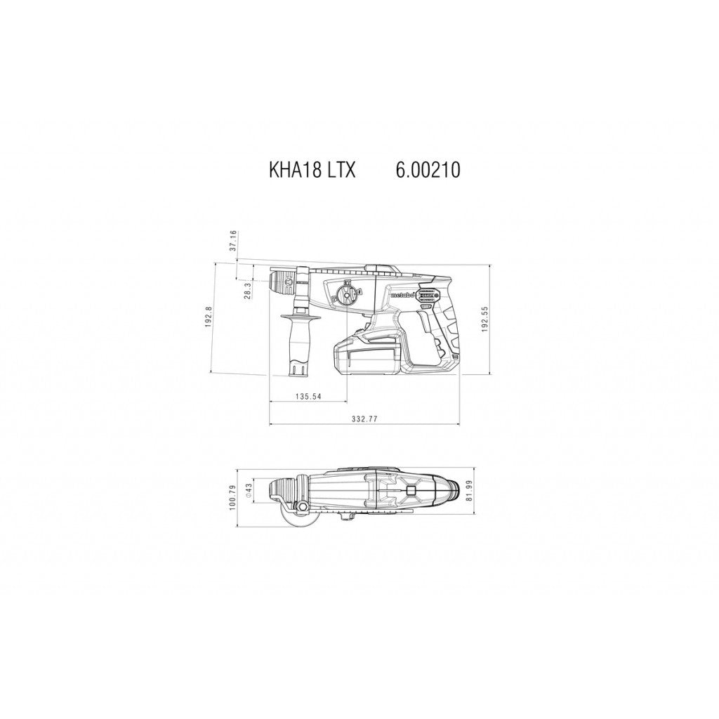 Перфоратор акум. 18V 24mm METABO KHA 18 LTX 2X4.0AH - снимка 8