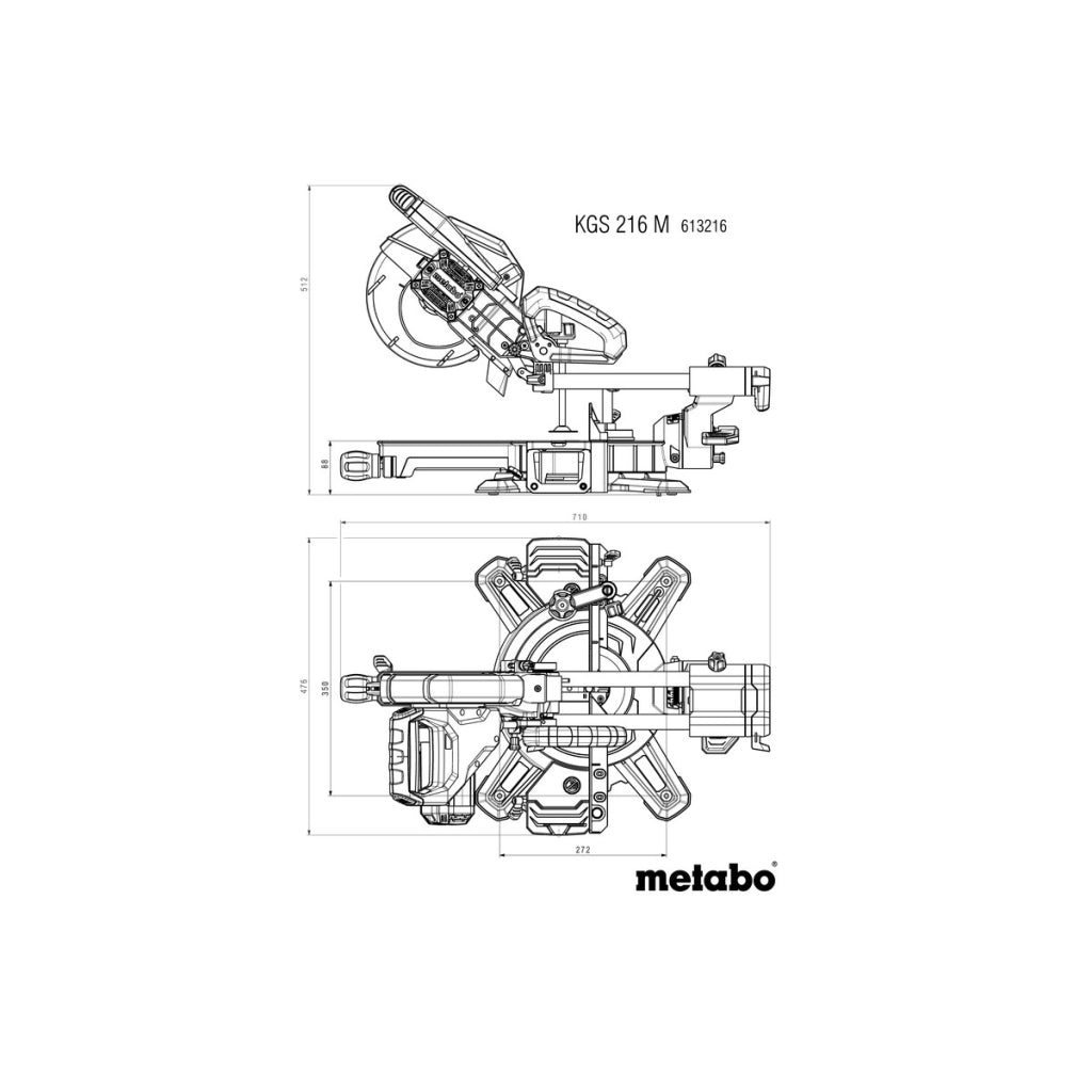 Герунг циркуляр с изтегляне ø216mm METABO KGS 216 M PCL - снимка 8
