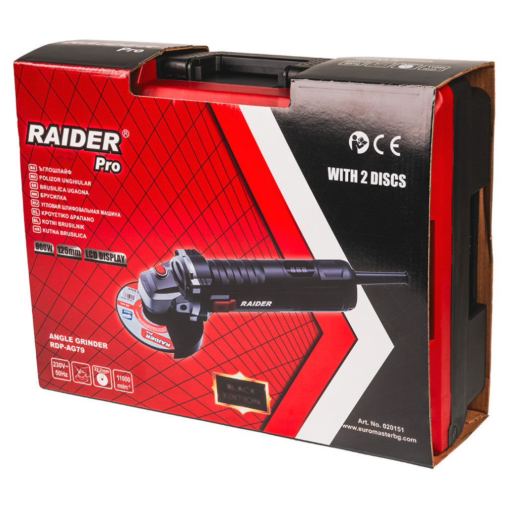 Ъглошлайф 125mm 900W LCD 2disc Red Case RDP-AG79 Black Ed. - снимка 9