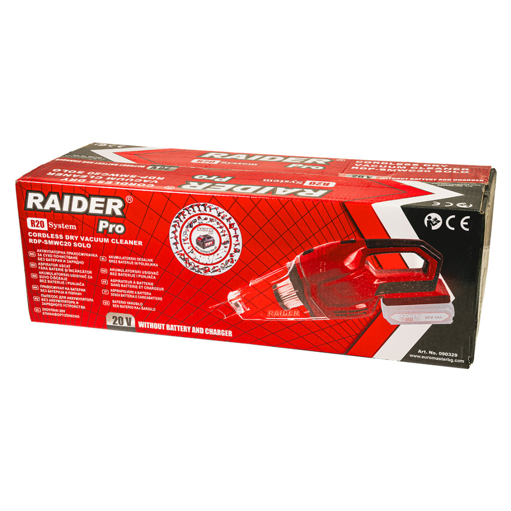 R20 Прахосмукачка за сухо акум. 0.5L Solo RAIDER PRO RDP-SMWC20 - снимка 9