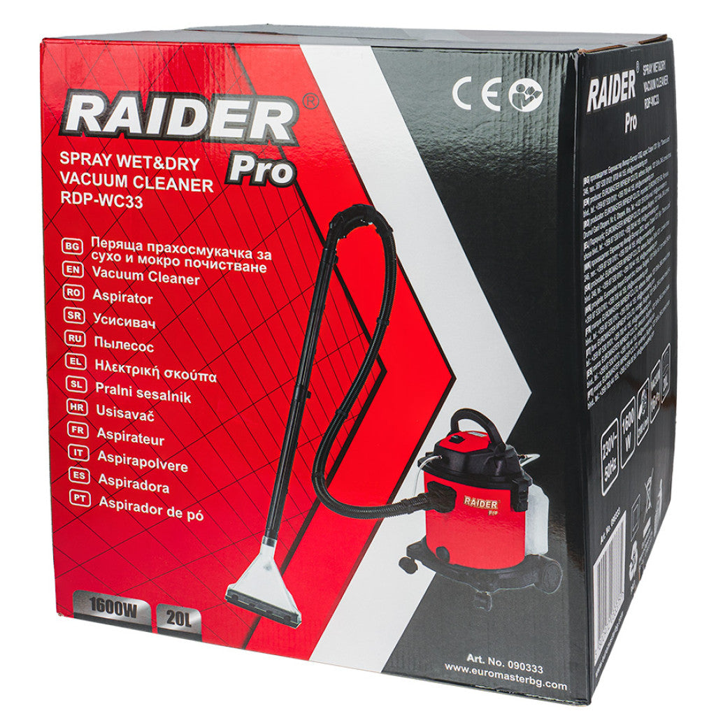 Прахосмукачка Spray Wet&Dry 1600W 20L RAIDER PRO RDP-WC33 - снимка 9