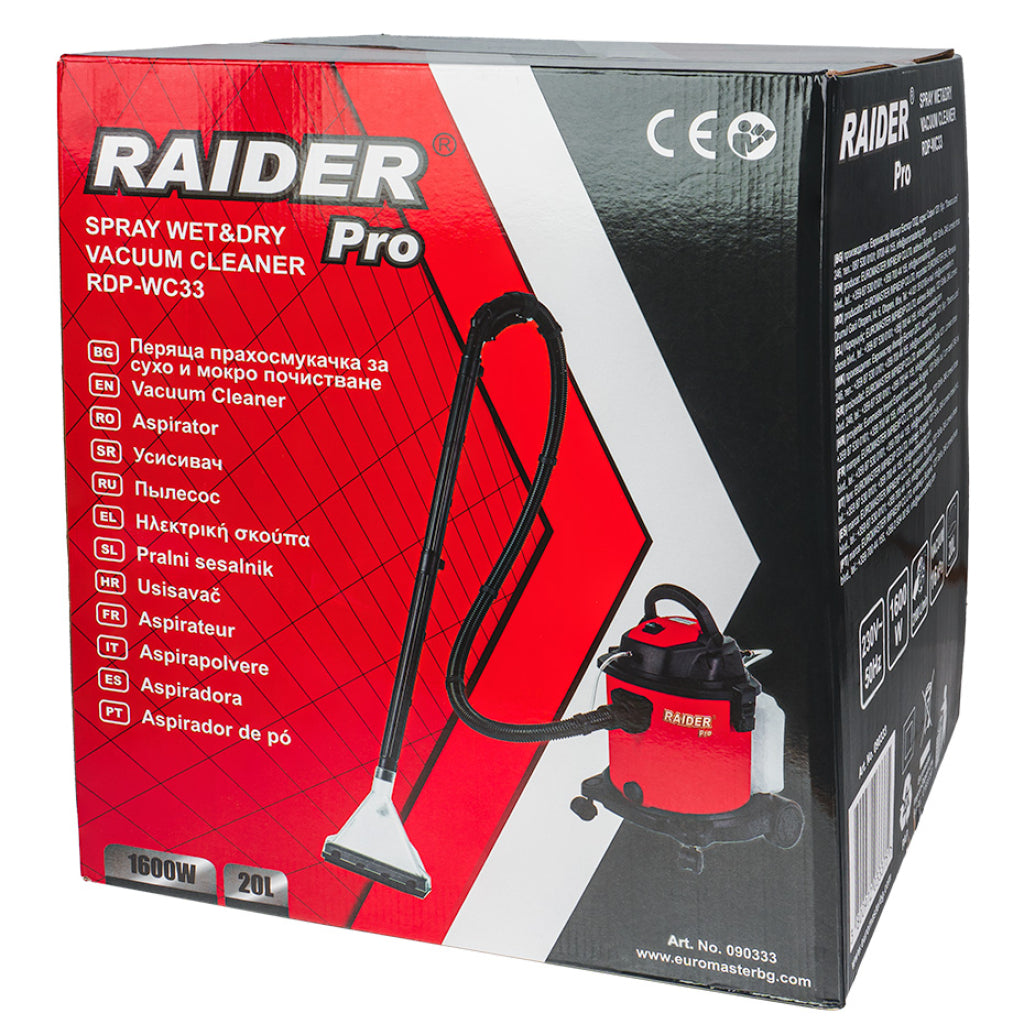 Прахосмукачка Spray Wet&Dry 1600W 20L RAIDER PRO RDP-WC33 - снимка 9