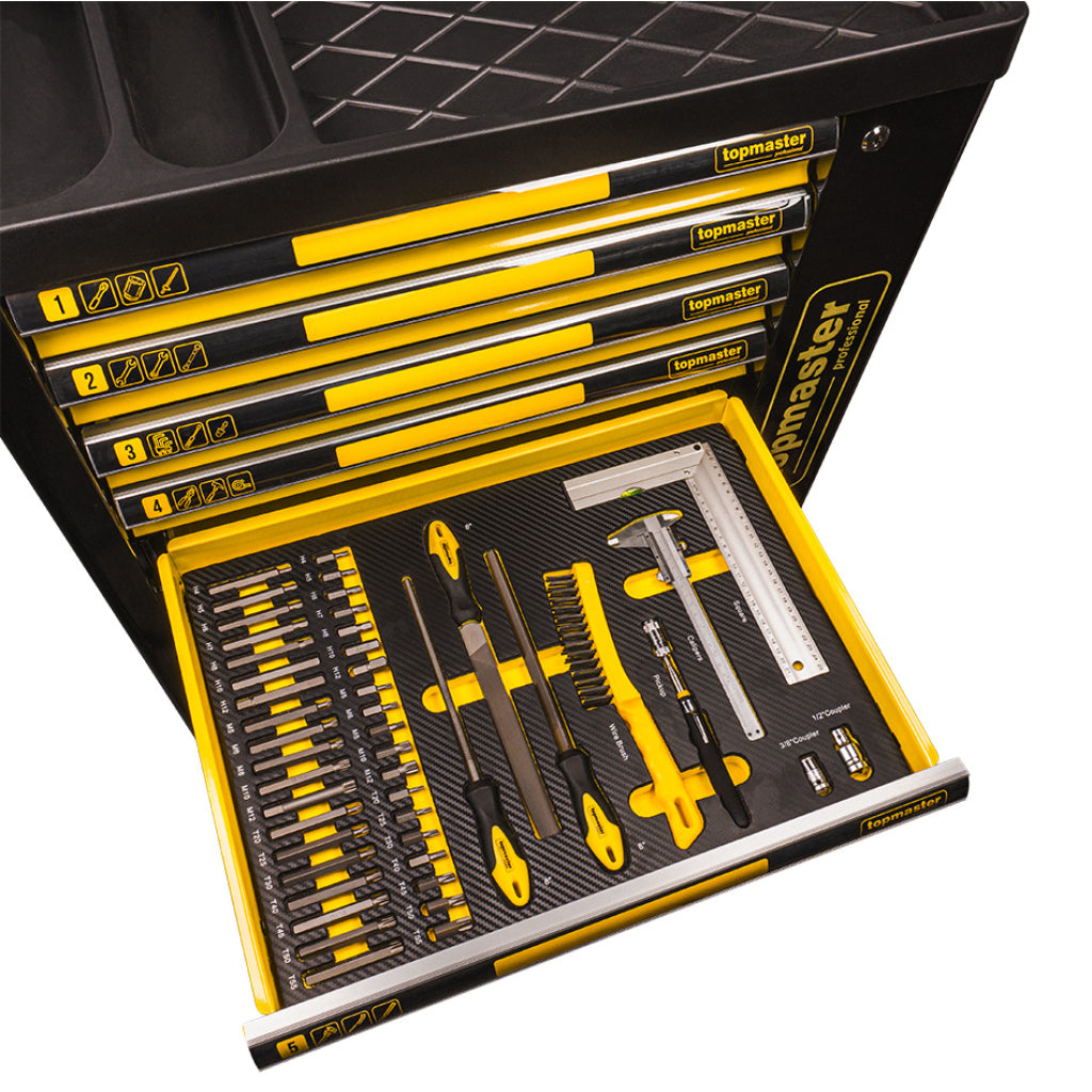 Количка за инструменти комплект 7 чекмеджета -219 части Topmaster Professional - снимка 9