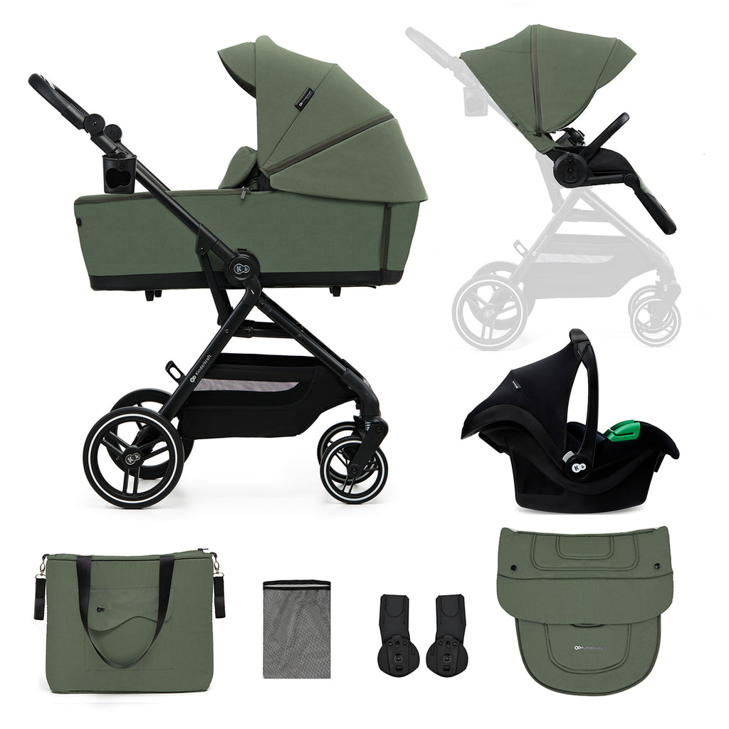 Kinderkraft YOXI бебешка количка 3в1 MYSTIC GREEN - снимка 9