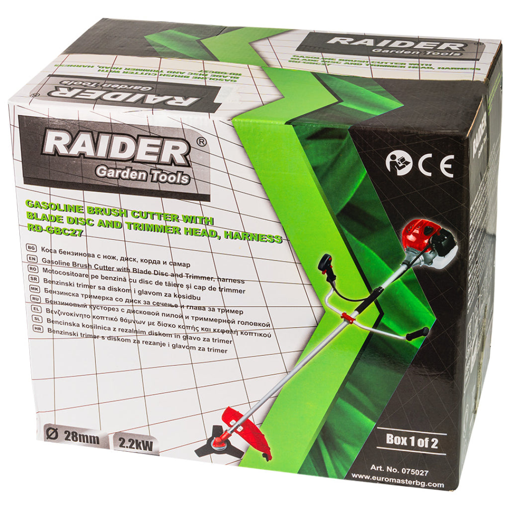 Коса бензинова с нож диск корда самар 2.2kW 28мм RAIDER RD-GBC27 2К - снимка 11