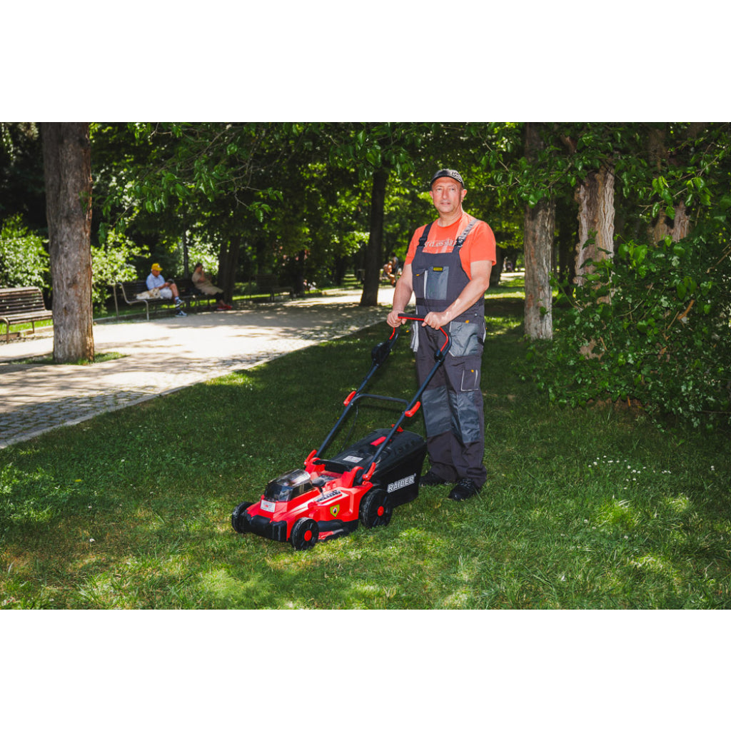 R20 Косачка безч. 40V 37cm 35L 6нива Solo 300m2 RAIDER PRO RDP-BCLM20 - снимка 11