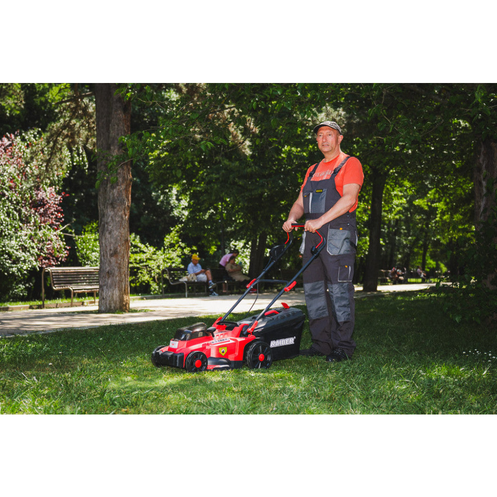 R20 Косачка безч. 40V 37cm 35L 6нива Solo 300m2 RAIDER PRO RDP-BCLM20 - снимка 13