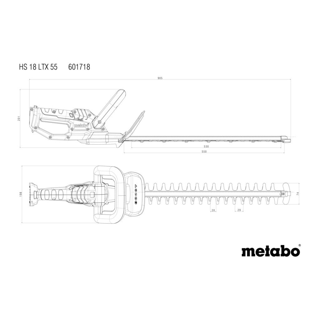 Храсторез акум. 18V 55cm METABO HS 18 LTX 55 2X2.0Ah - снимка 16