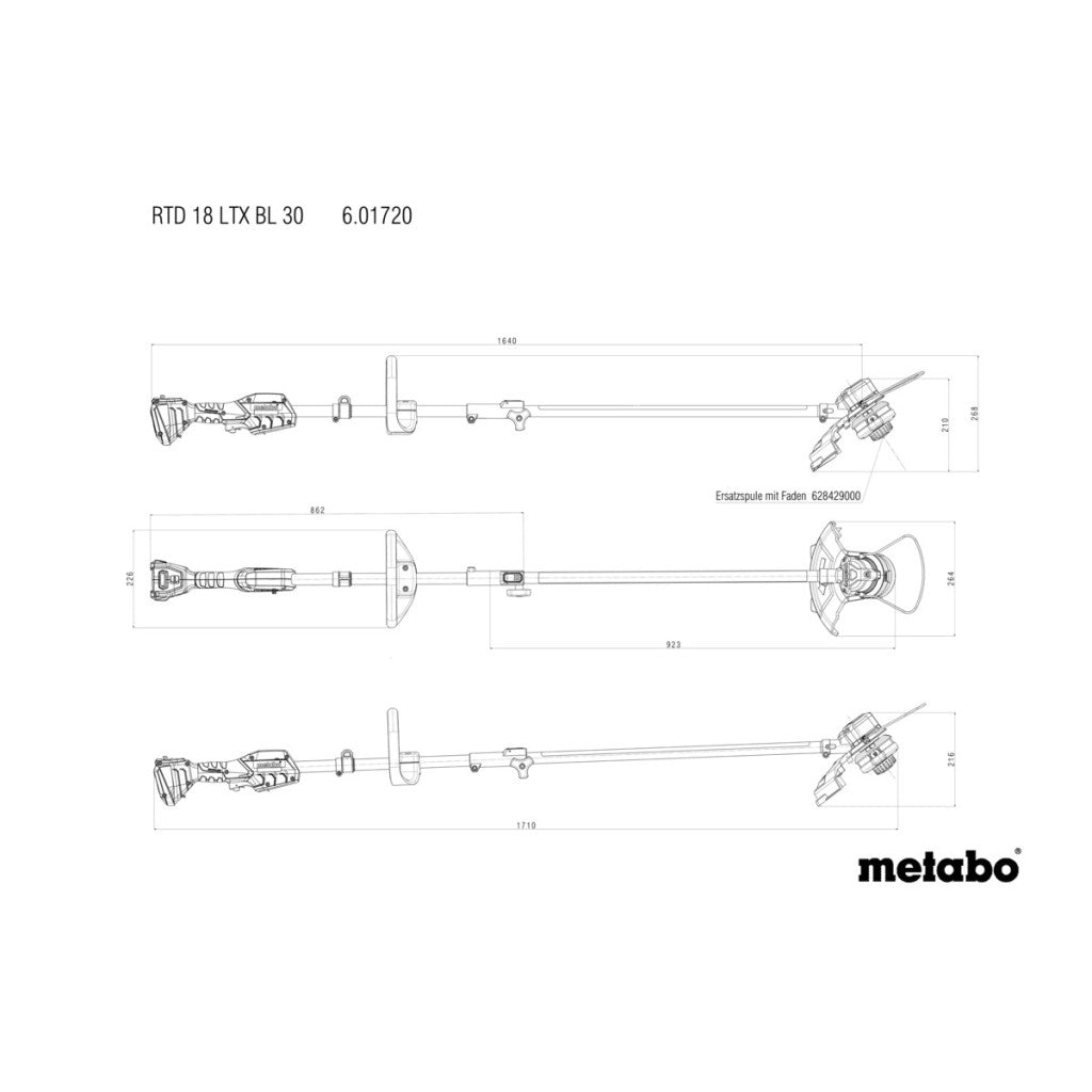 Косачка-тример акум. 300mm METABO RTD 18 LTX BL 30 SOLO - снимка 17
