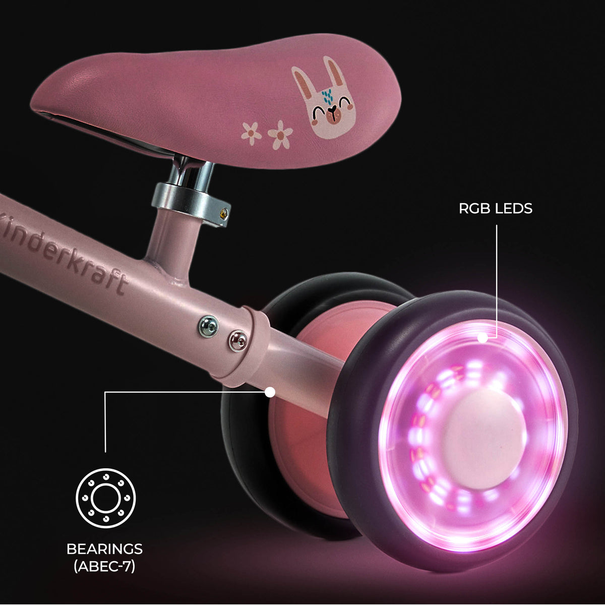 Kinderkraft CUTIE FLASH колело за баланс PINK - снимка 8